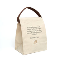 Man shall not live by bread alone - Canvas Lunch Bag With Strap