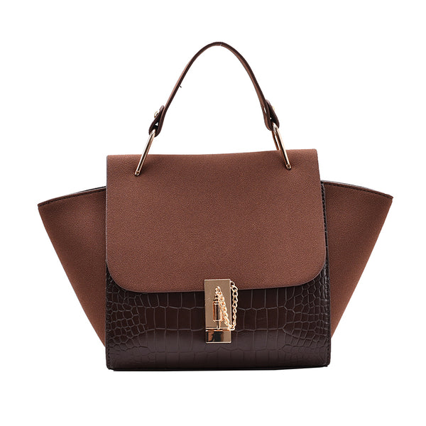 Trapeze Suede Leather Tote High Quality Matte Crocodile  Pattern hand bags