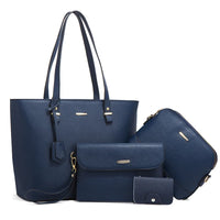 Luxury Purse Handbag 4 Set Fashion Wallet Tote Bag Top Handle Satchel Purse