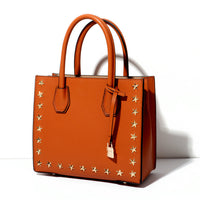 Lymech Brand Handles Handbag Duffle Cow Genuine Real Leather Tote Hand Bag