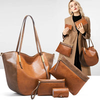 Luxury Purse Handbag 4 Set Fashion Wallet Tote Bag Top Handle Satchel Purse
