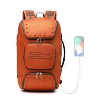 Fashion Rivet  Laptop Backpack  Bag With External USB Port Bag