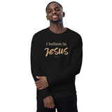 I believe in JESUS - Unisex organic raglan sweatshirt