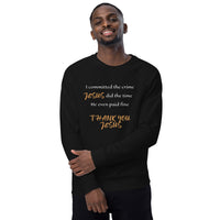 Thank You Jesus - Unisex organic raglan sweatshirt