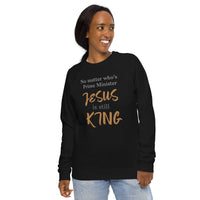 No matter who’s Prime Minister JESUS is still KING - Unisex organic raglan sweatshirt