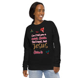 Can I tell you a secret. Santa isn’t real, but JESUS sure is - Unisex organic raglan sweatshirt