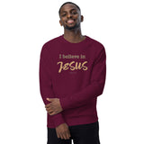 I believe in JESUS - Unisex organic raglan sweatshirt