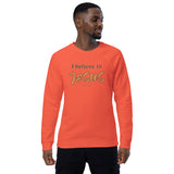 I believe in JESUS - Unisex organic raglan sweatshirt