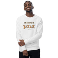 I believe in JESUS - Unisex organic raglan sweatshirt