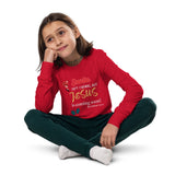 Santa isn’t coming, but JESUS is coming soon! - Youth long sleeve tee